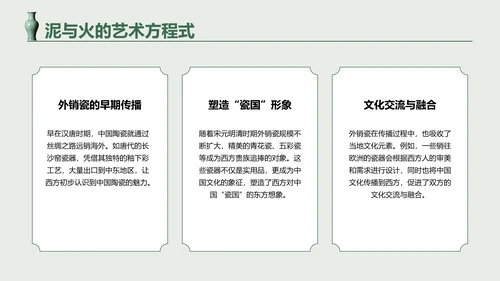 绿色国风中国陶瓷艺术赏析PPT模板