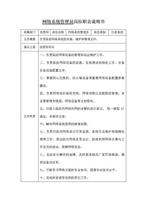 医院信息科工作人员职责(共6页)