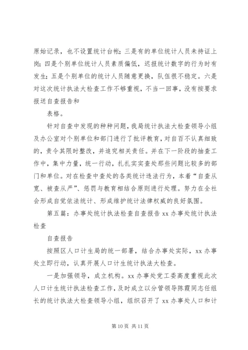 县统计执法检查自查报告.docx