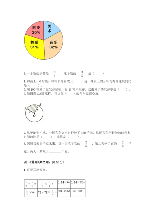 小学六年级上册数学期末测试卷往年题考.docx