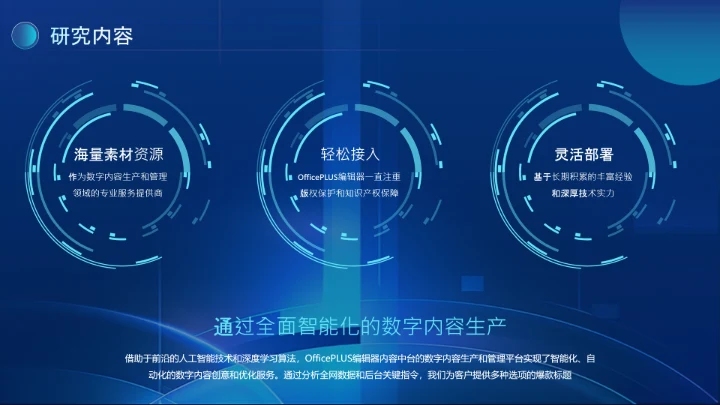 蓝色科技风论文答辩类PPT