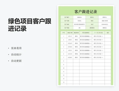 绿色项目客户跟进记录