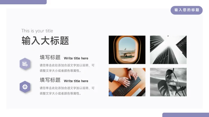 紫色简洁宠物业简约数据报告PPT模板