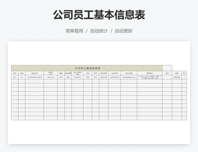 公司员工基本信息表