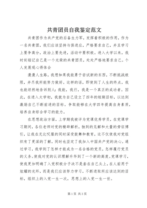 共青团员自我鉴定范文精编.docx