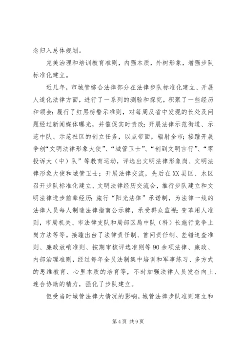 城管局执法正规化调查汇报.docx