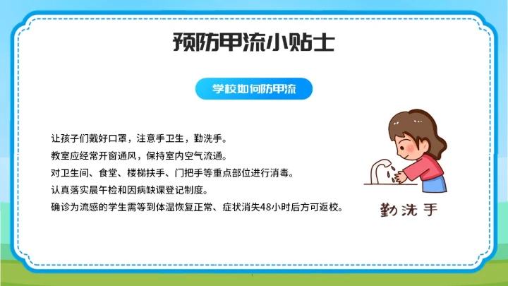 预防甲型流感病毒医学知识PPT模板