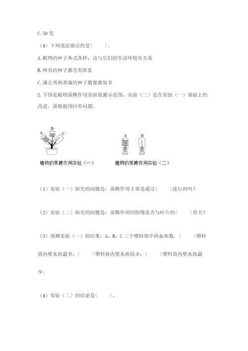 科学四年级下册第一单元植物的生长变化测试卷【能力提升】.docx