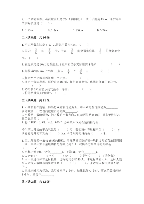 人教版六年级数学小升初试卷及答案【考点梳理】.docx