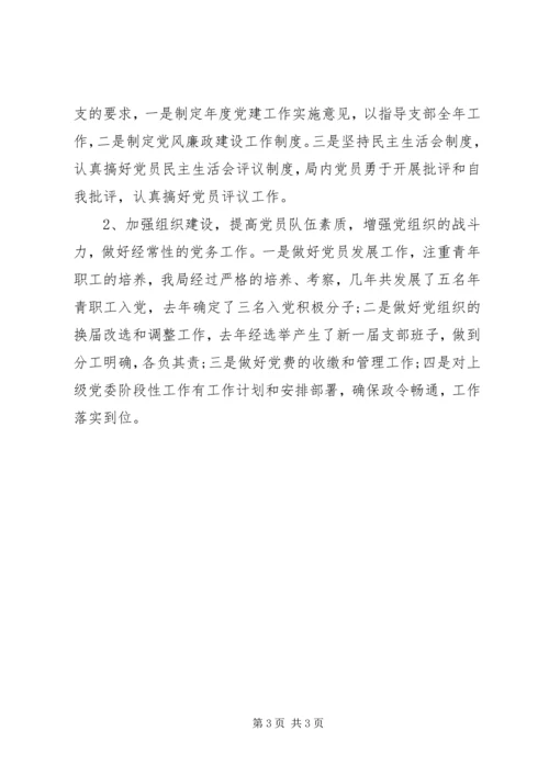 市社会劳动保险管理局支部党建工作自查报告范文.docx