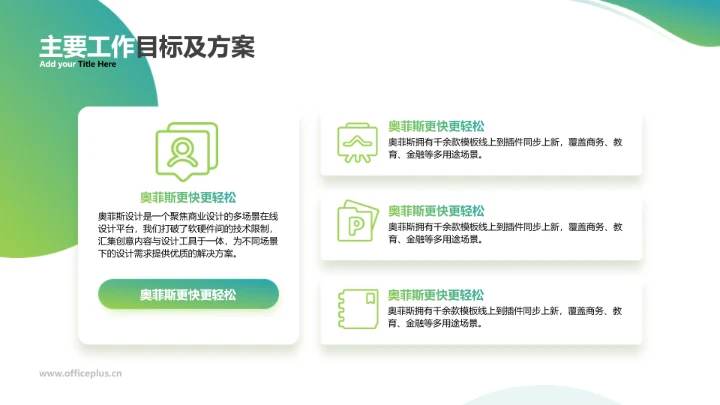 简约风绿色工作汇报PPT