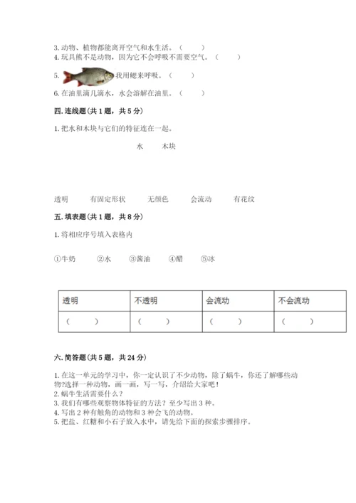 教科版一年级下册科学期末测试卷加精品答案.docx