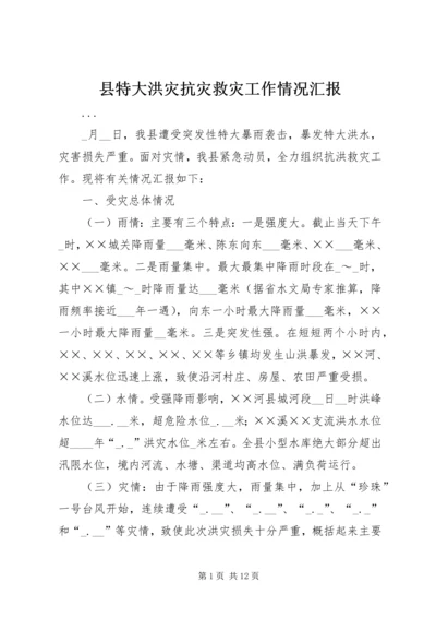 县特大洪灾抗灾救灾工作情况汇报 (3).docx