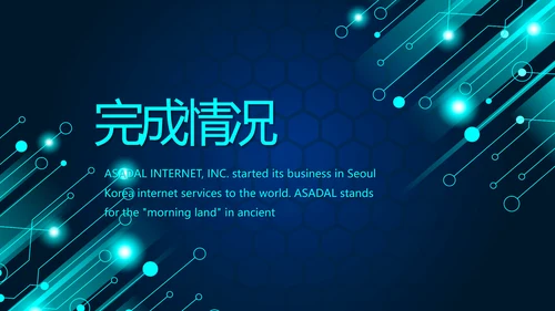 蓝色科技感年终工作总结汇报动态PPT