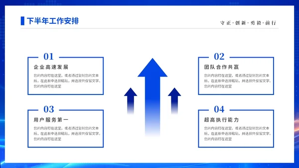 蓝色渐变科技视频年终工作总结激励大会PPT年中总结年会