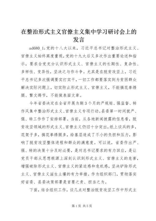 在整治形式主义官僚主义集中学习研讨会上的发言.docx