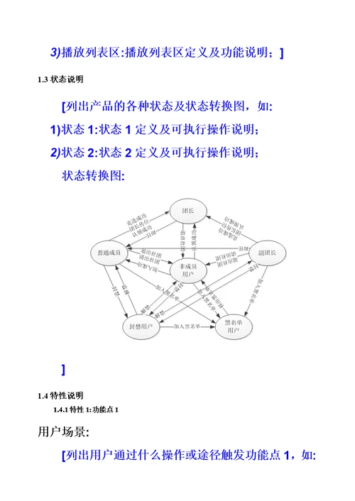 产品需求说明指导书(PRD)模板模板