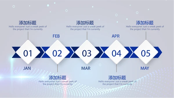 蓝色科技成果展示年终工作总结商务通用PPT动态模板