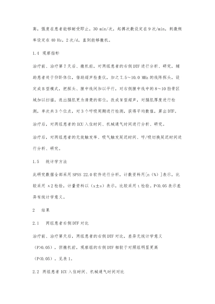 体外膈肌起搏器对机械通气膈肌功能障碍患者的疗效观察.docx