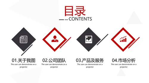 欧美三角形企业宣传公司简介创意PPT模板