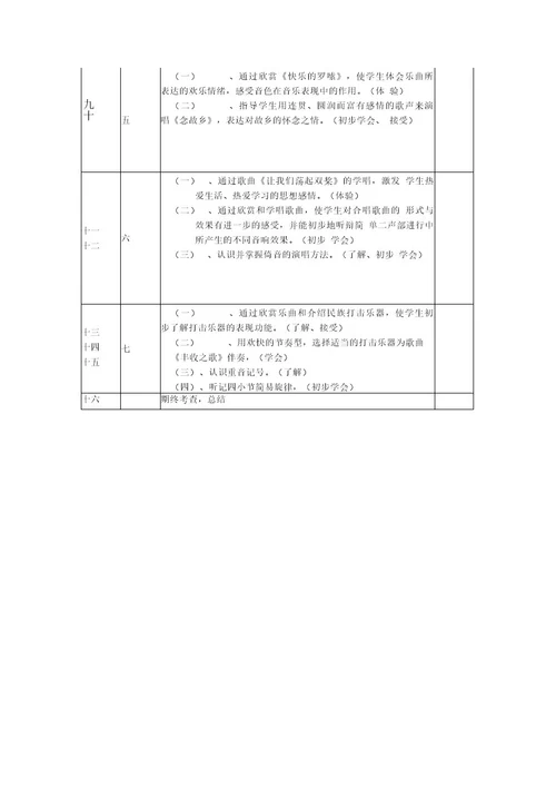 小学音乐第10册教案(浙教版)