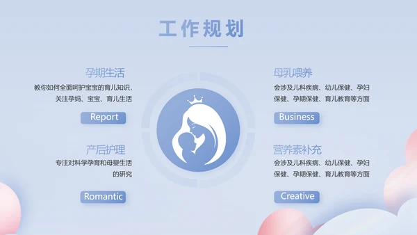 蓝色创意科学家庭育儿母婴动态PPT