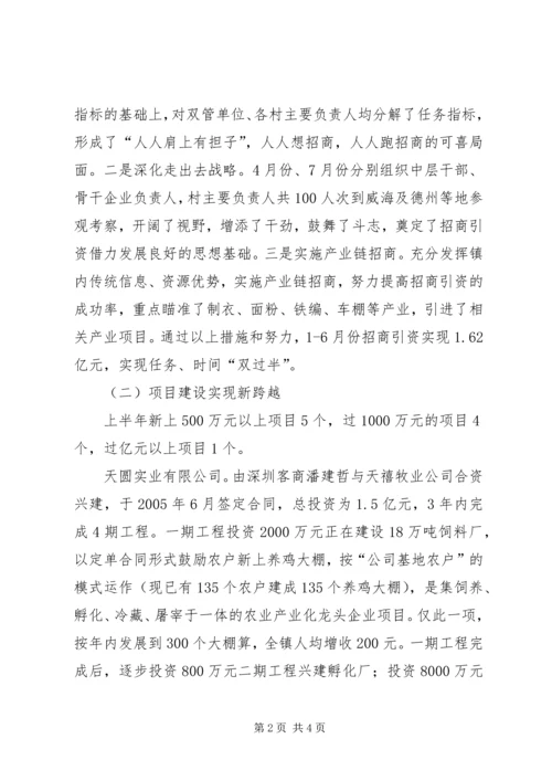 某镇关于工作总结及下半年工作计划的报告 (3).docx