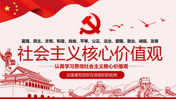 社会主义核心价值观宣讲主题教育微党课PPT