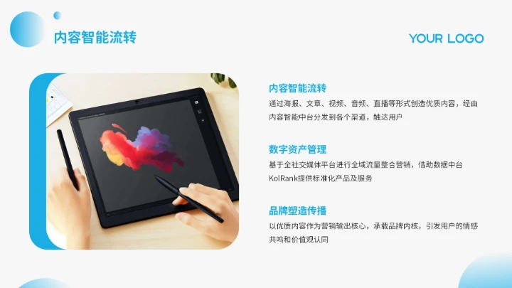 蓝色创意风专业级绘图板艺术创作新工具产品介绍PPT模板