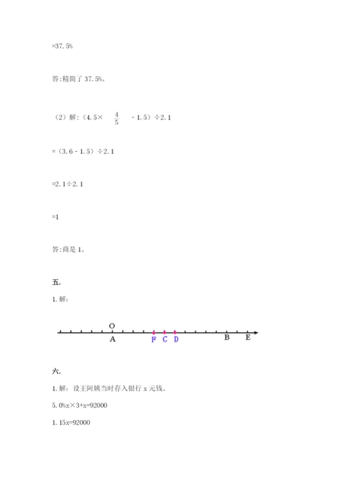 苏教版六年级数学下学期期末测试题（考点提分）.docx