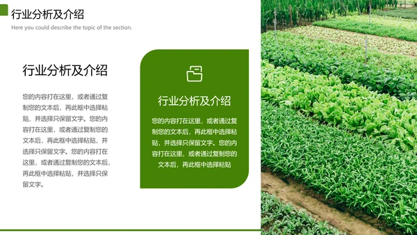 绿色经济智慧农业生态农场通用PPT模板