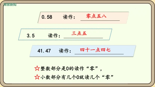 新人教版数学四年级下册4.1.2    小数的读法和写法课件