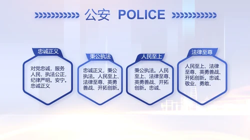 蓝色大气公安机关工作情况汇报动态PPT模板