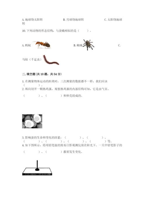 教科版科学三年级下册期末测试卷及参考答案【考试直接用】.docx