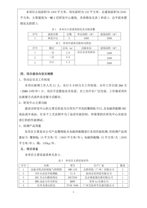 研发中心建设项目建设项目环境影响报告表.docx