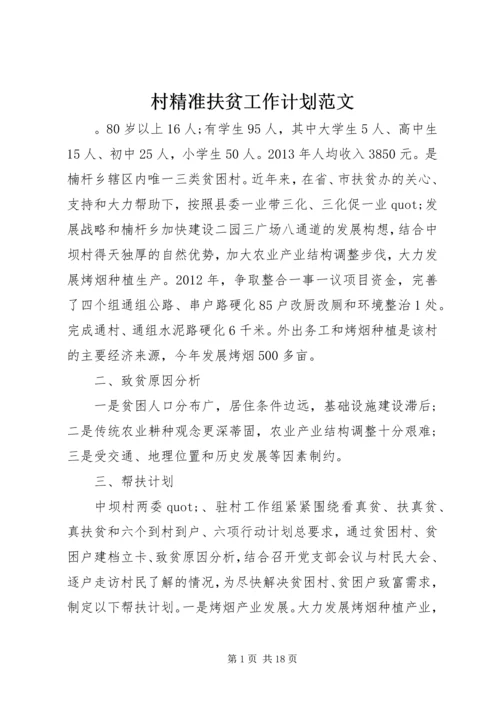村精准扶贫工作计划范文.docx