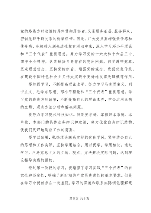 保持共产党员先进性教育第一阶段个人学习总结.docx