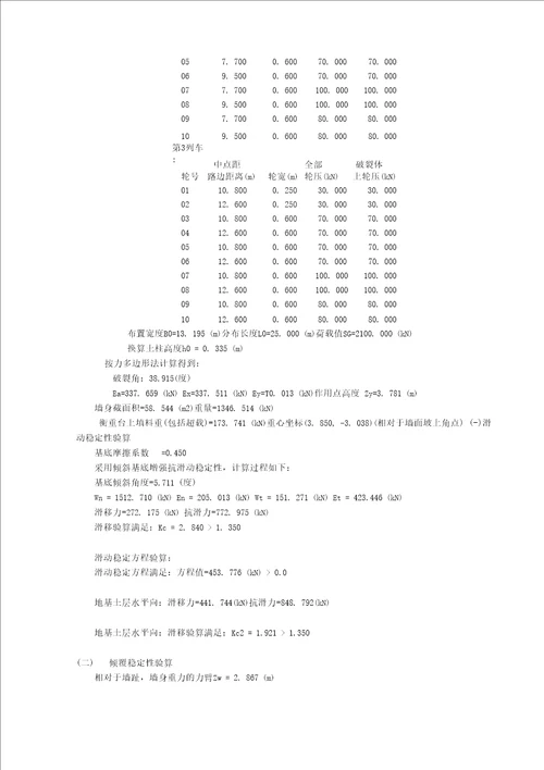 道路工程支挡结构计算书