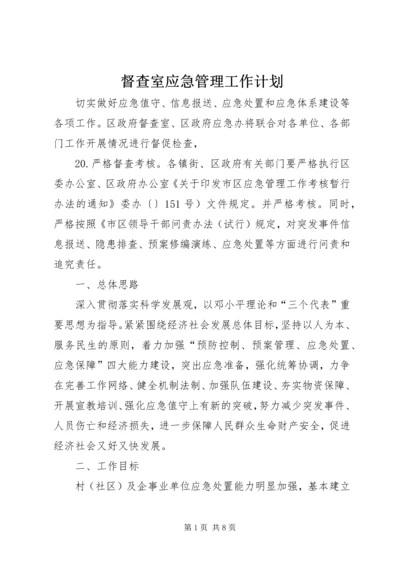 督查室应急管理工作计划.docx