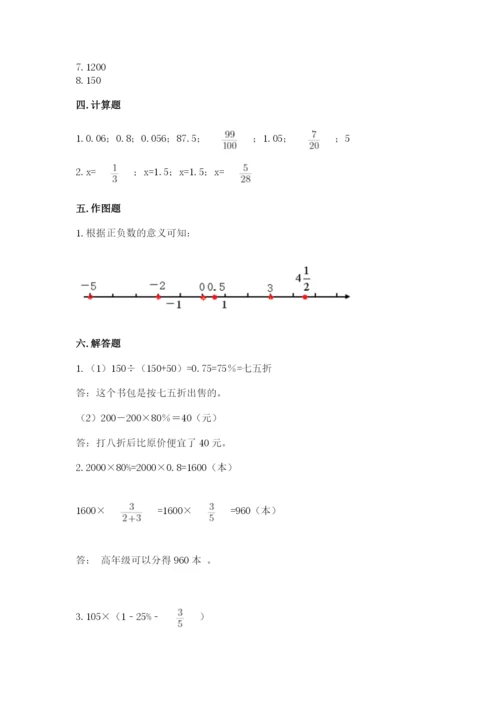 高州市六年级下册数学期末测试卷精品带答案.docx