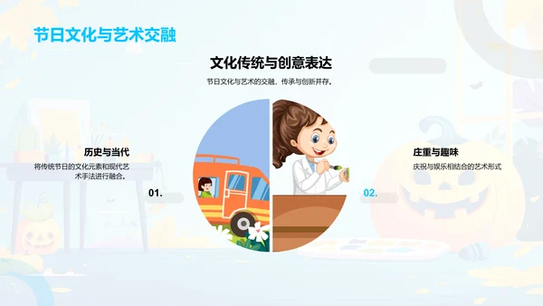 艺术教育万圣节课堂PPT模板