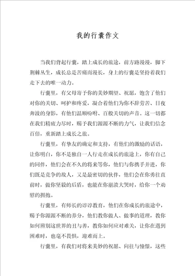 我的行囊作文