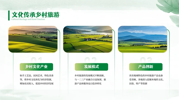 绿色文艺风乡村建设介绍PPT模板