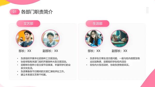 中学大学新生学生会招新学生会招聘通用PPT模版