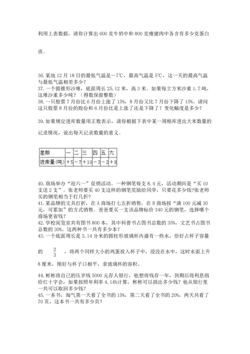 六年级小升初数学应用题50道附参考答案（能力提升）.docx