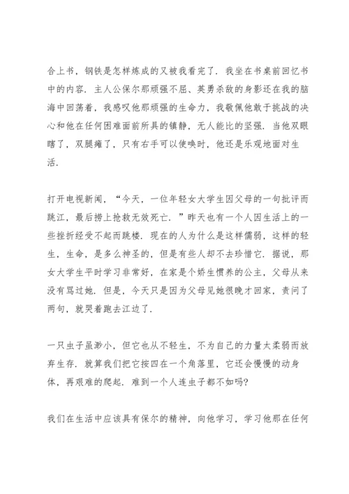 钢铁怎样炼成的暑假阅读心得10篇.docx