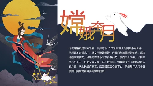 蓝橙色卡通神话故事通用PPT模板