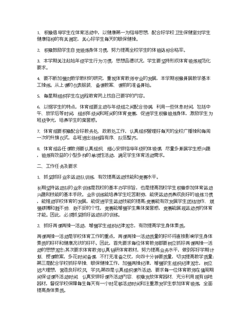 体育教师工作计划