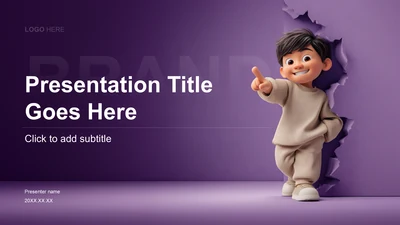 紫色卡通风PPT主题