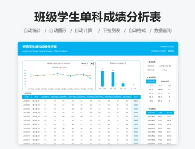 班级学生单科成绩分析表